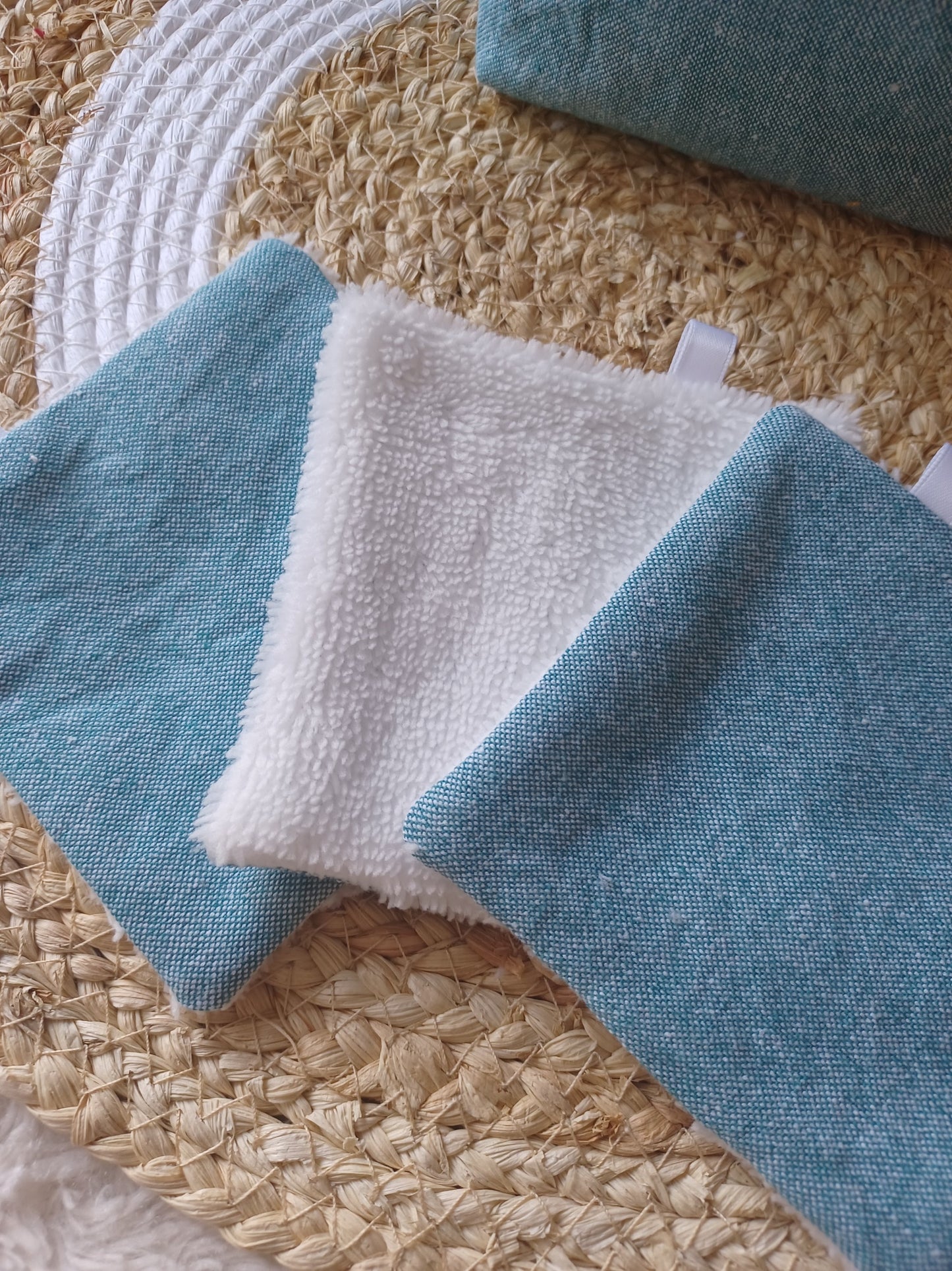 Lingettes lavables et réutilisables + panière