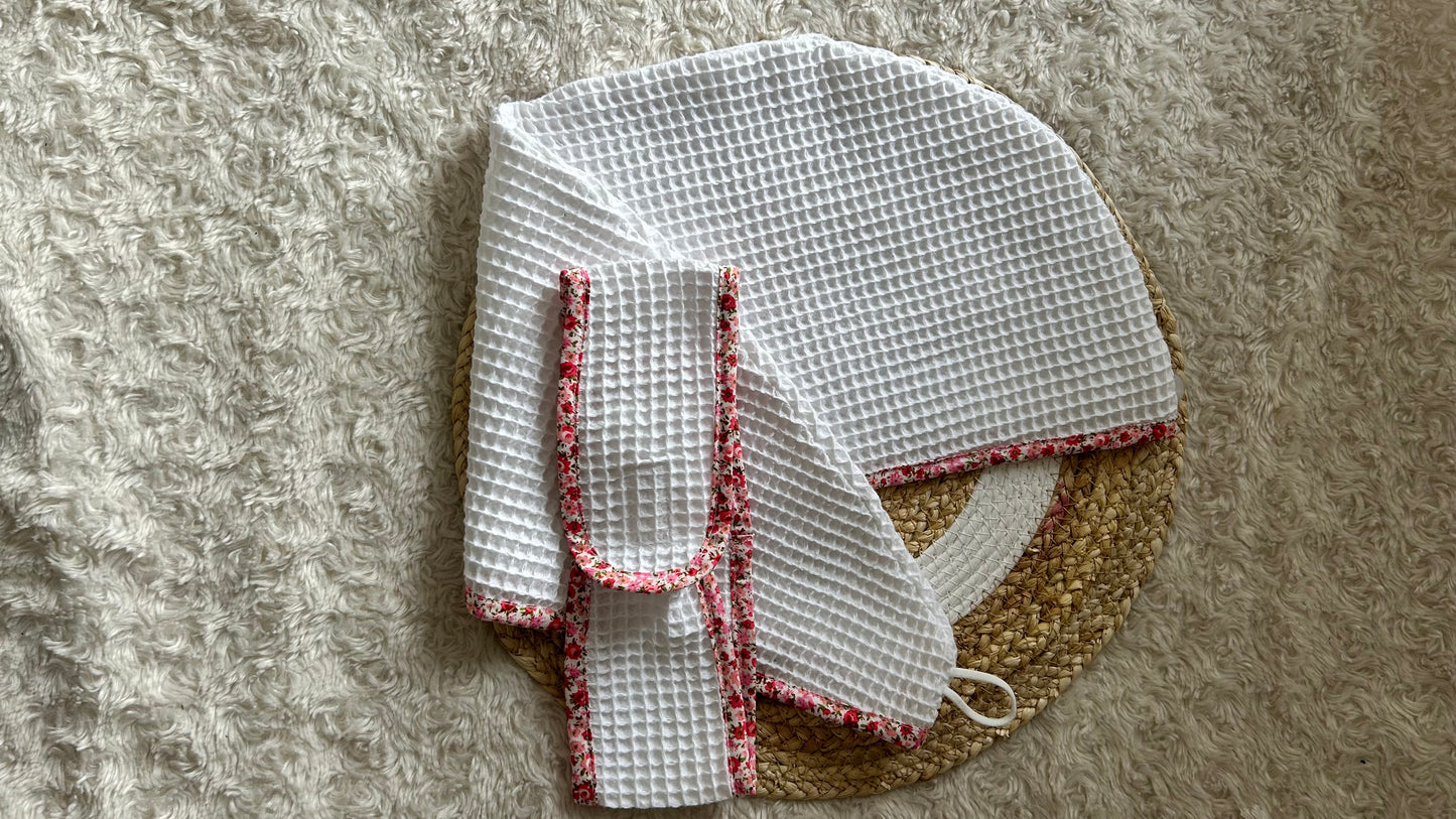 Serviette de bain cheveux Nid d'abeille