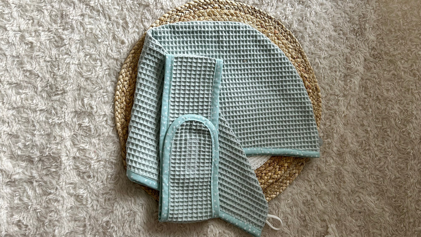 Serviette de bain cheveux Nid d'abeille