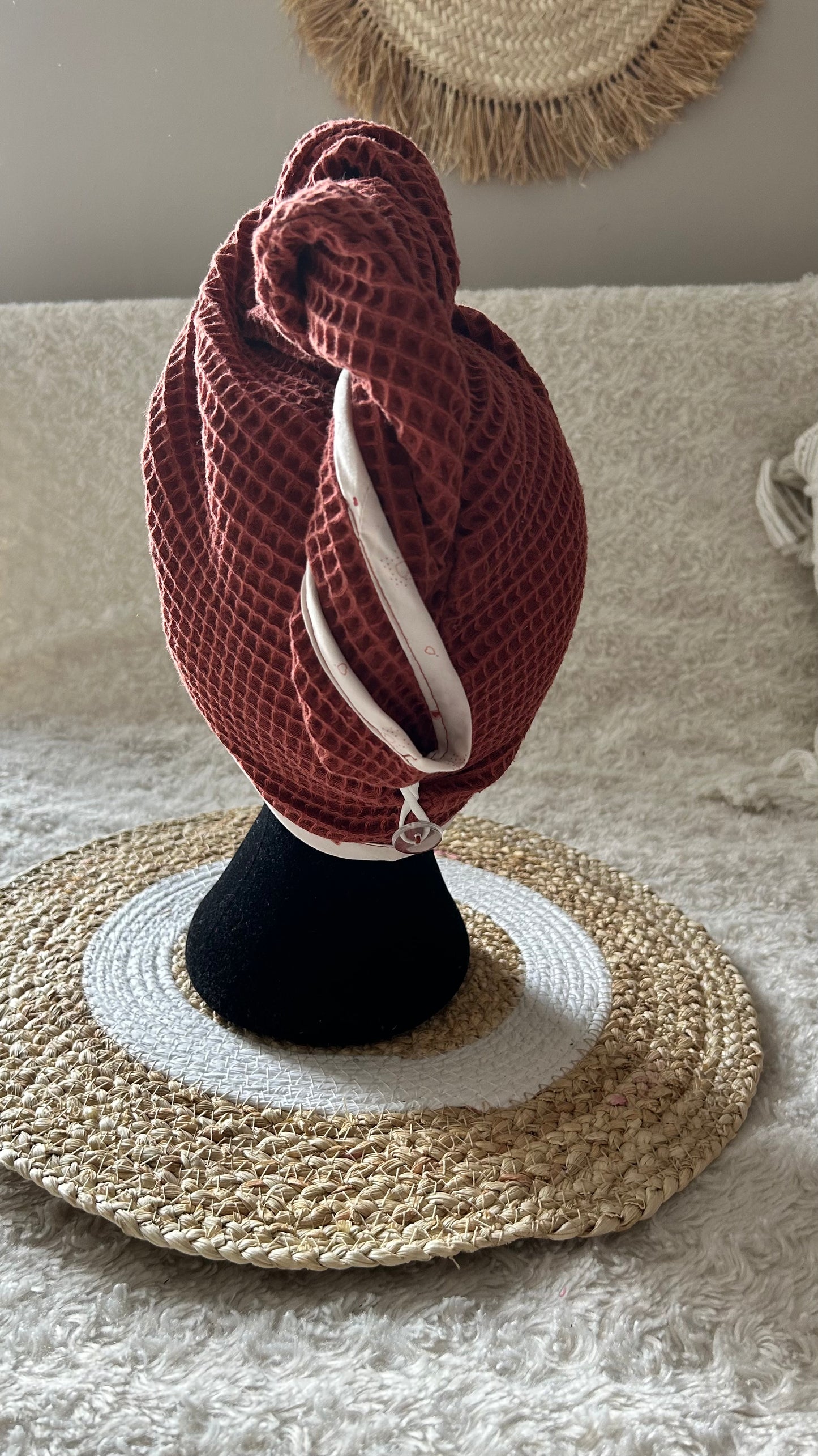 Serviette de bain cheveux Nid d'abeille