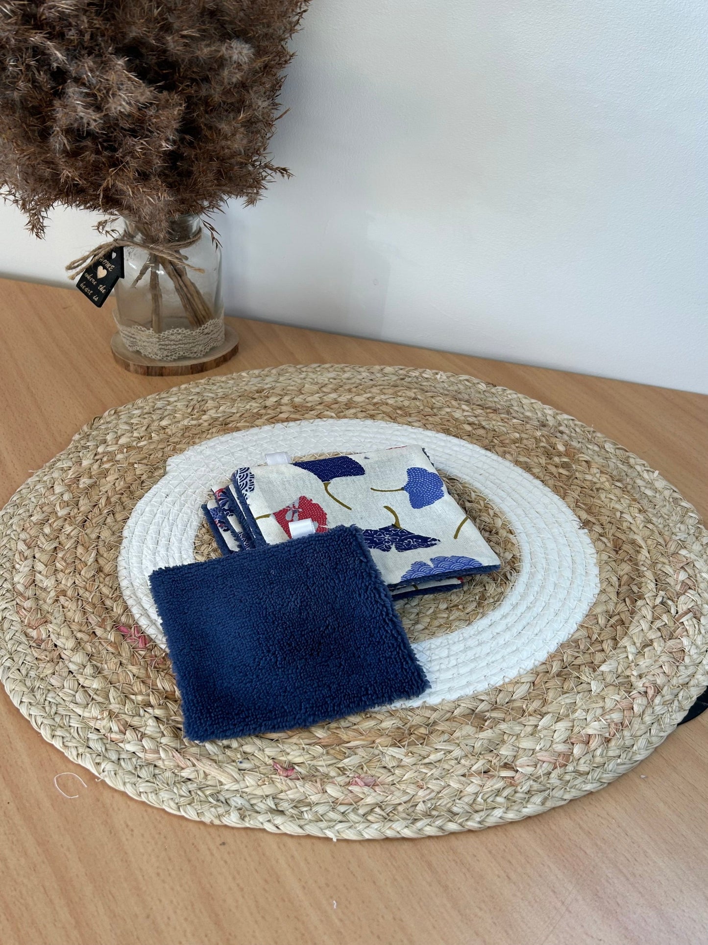 Lingettes lavables et réutilisables + panière