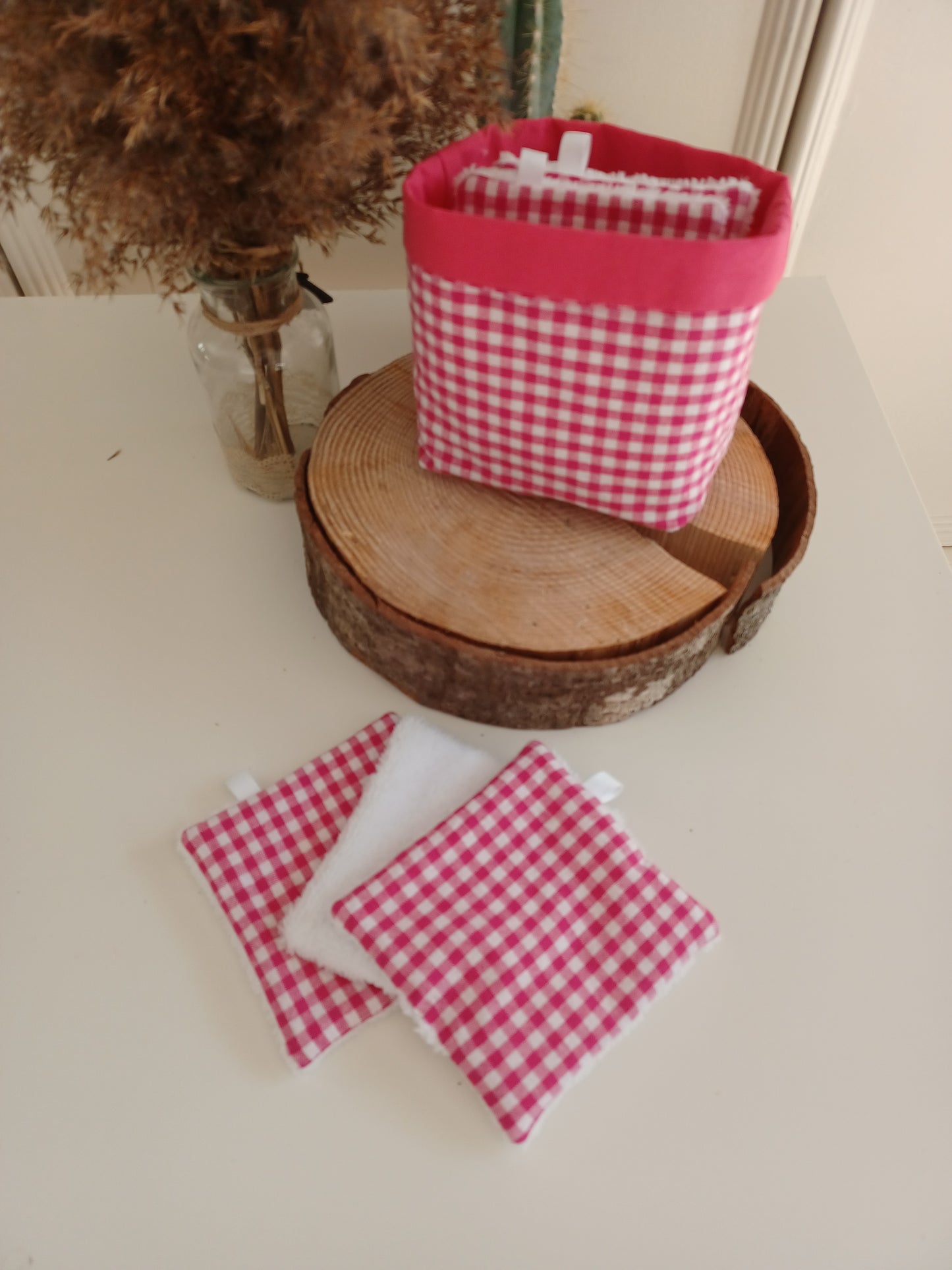Lingettes lavables et réutilisables + panière