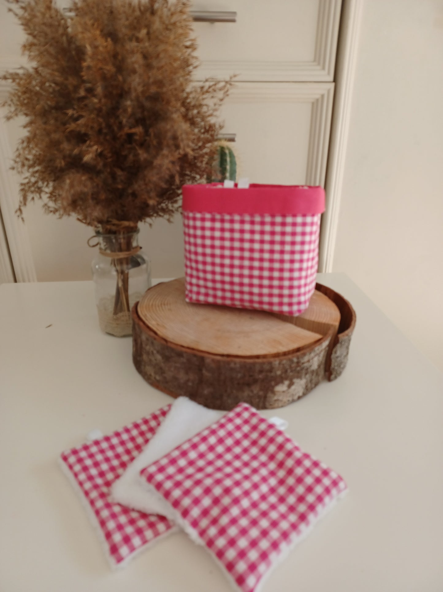 Lingettes lavables et réutilisables + panière