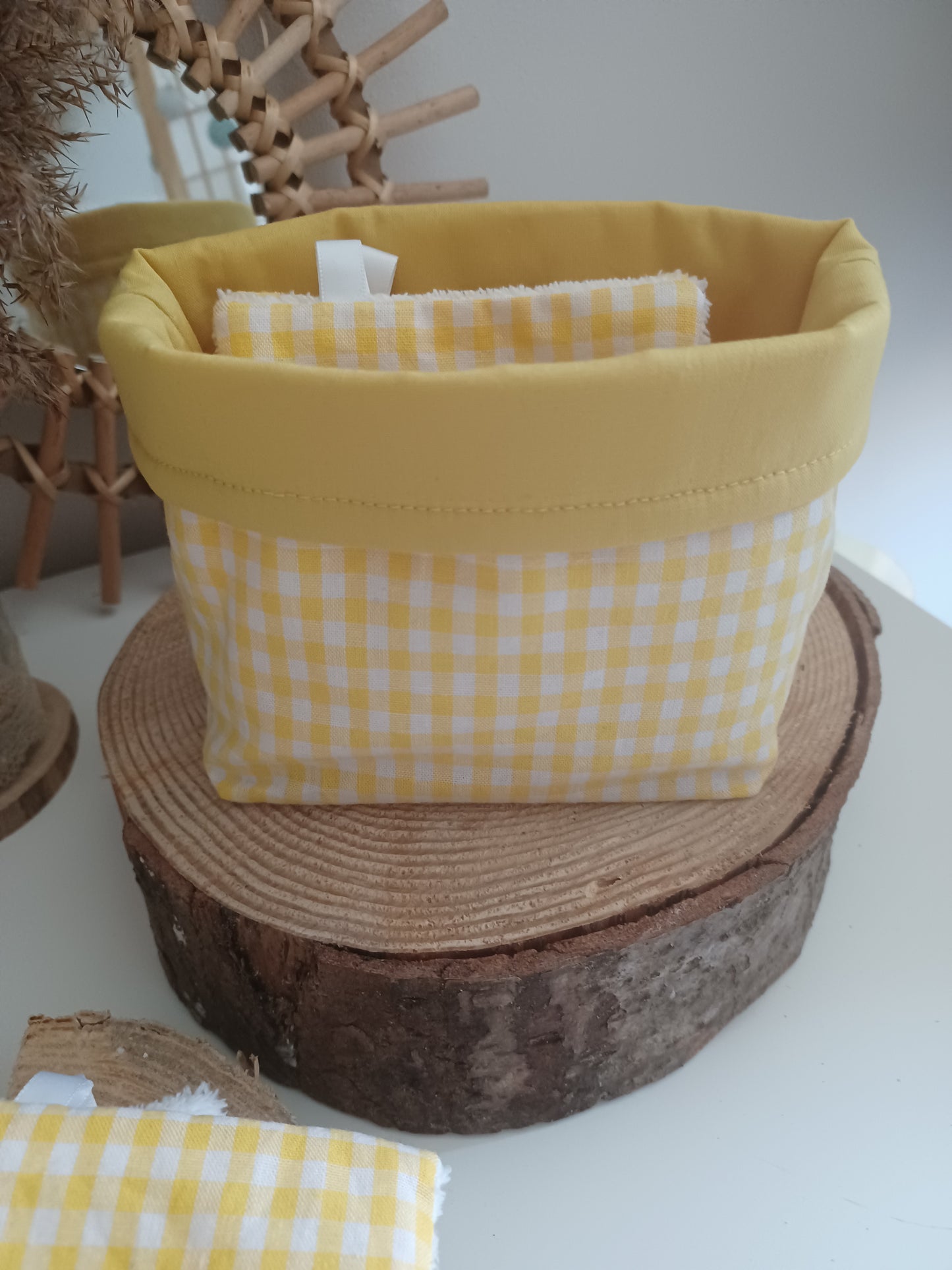 Lingettes lavables et réutilisables + panière