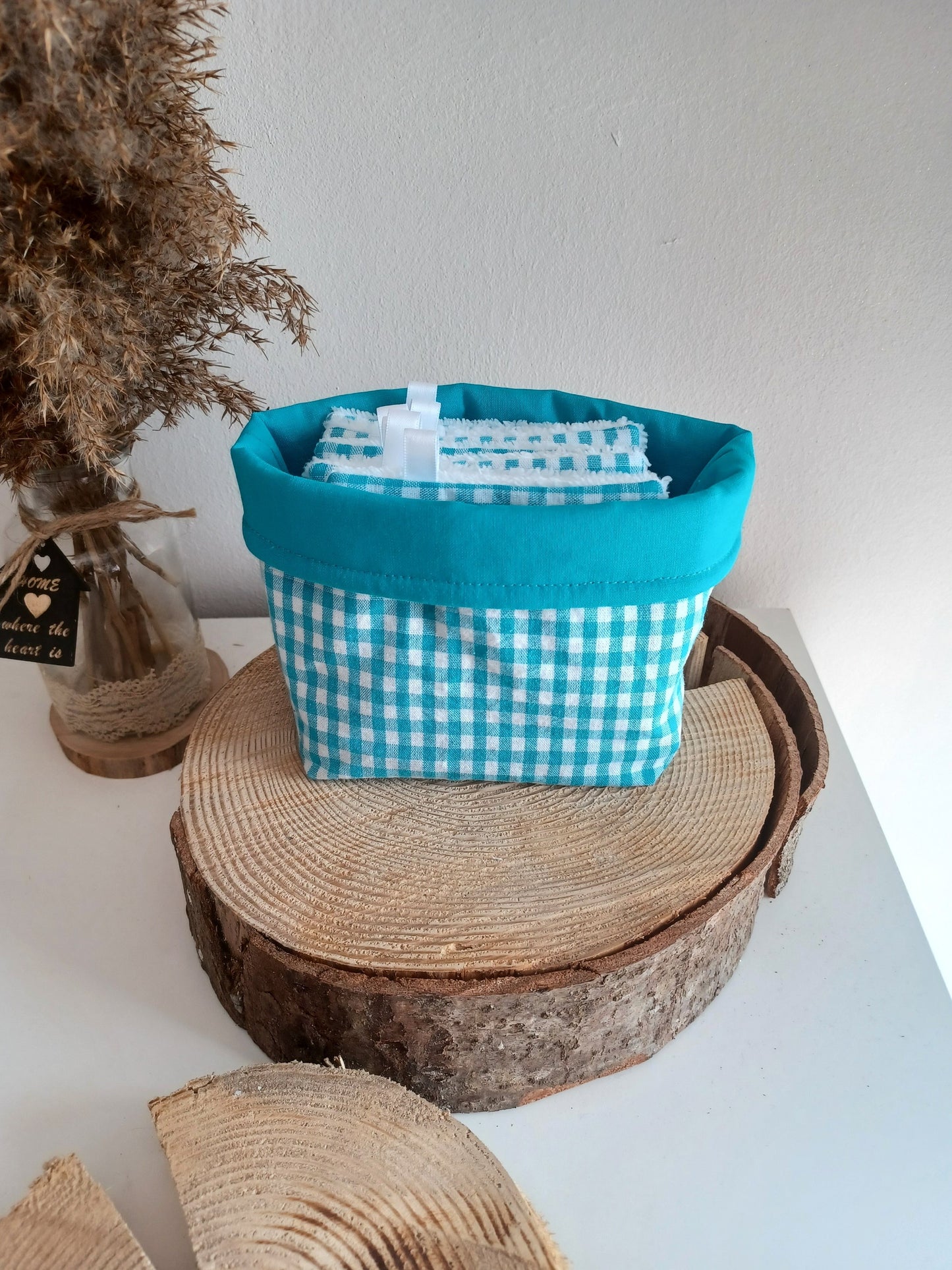 Lingettes lavables et réutilisables + panière