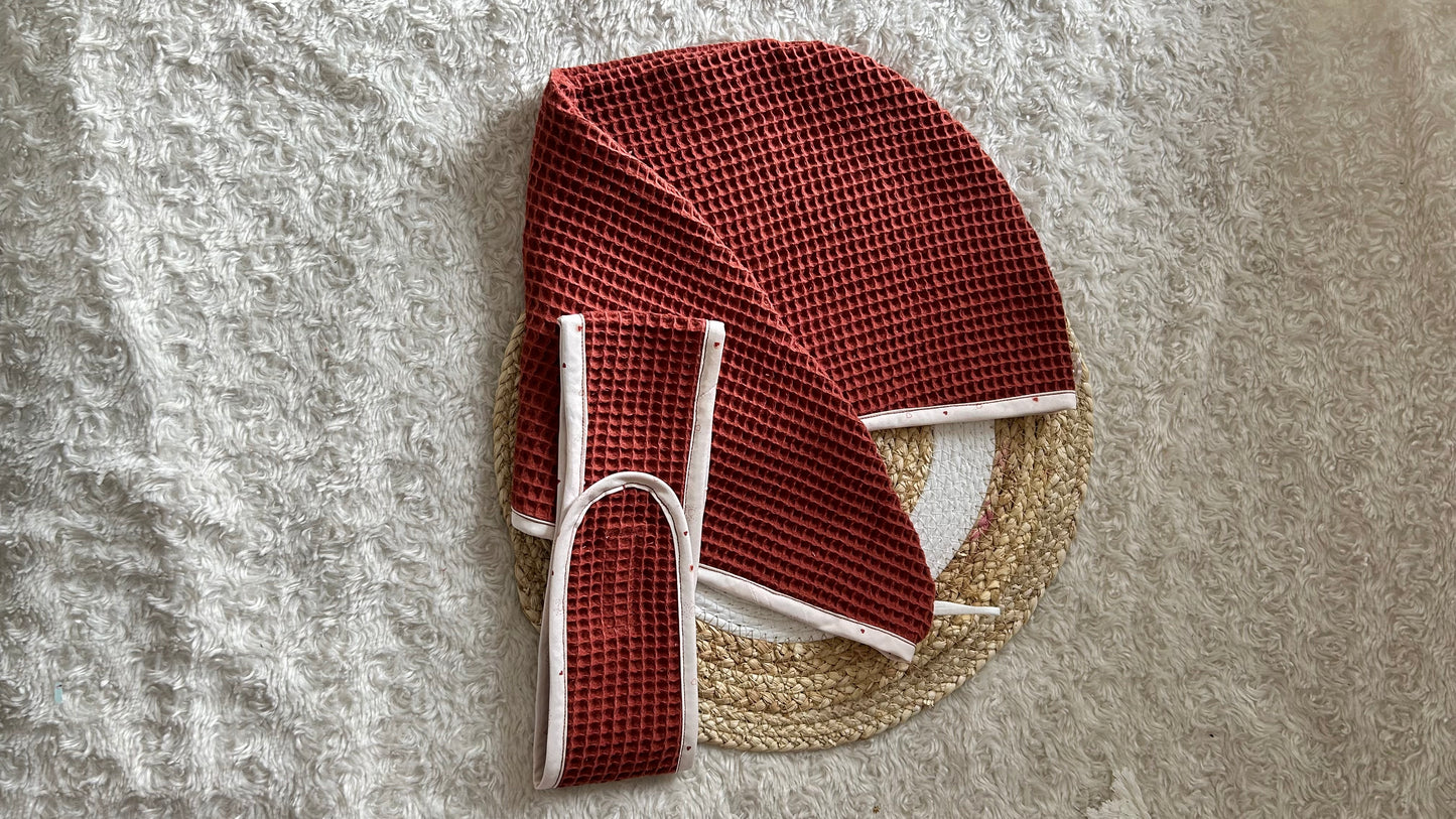 Serviette de bain cheveux Nid d'abeille