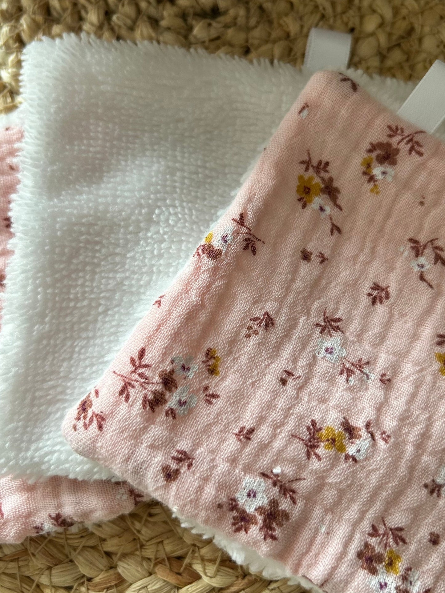 Lingettes lavables et réutilisables + panière