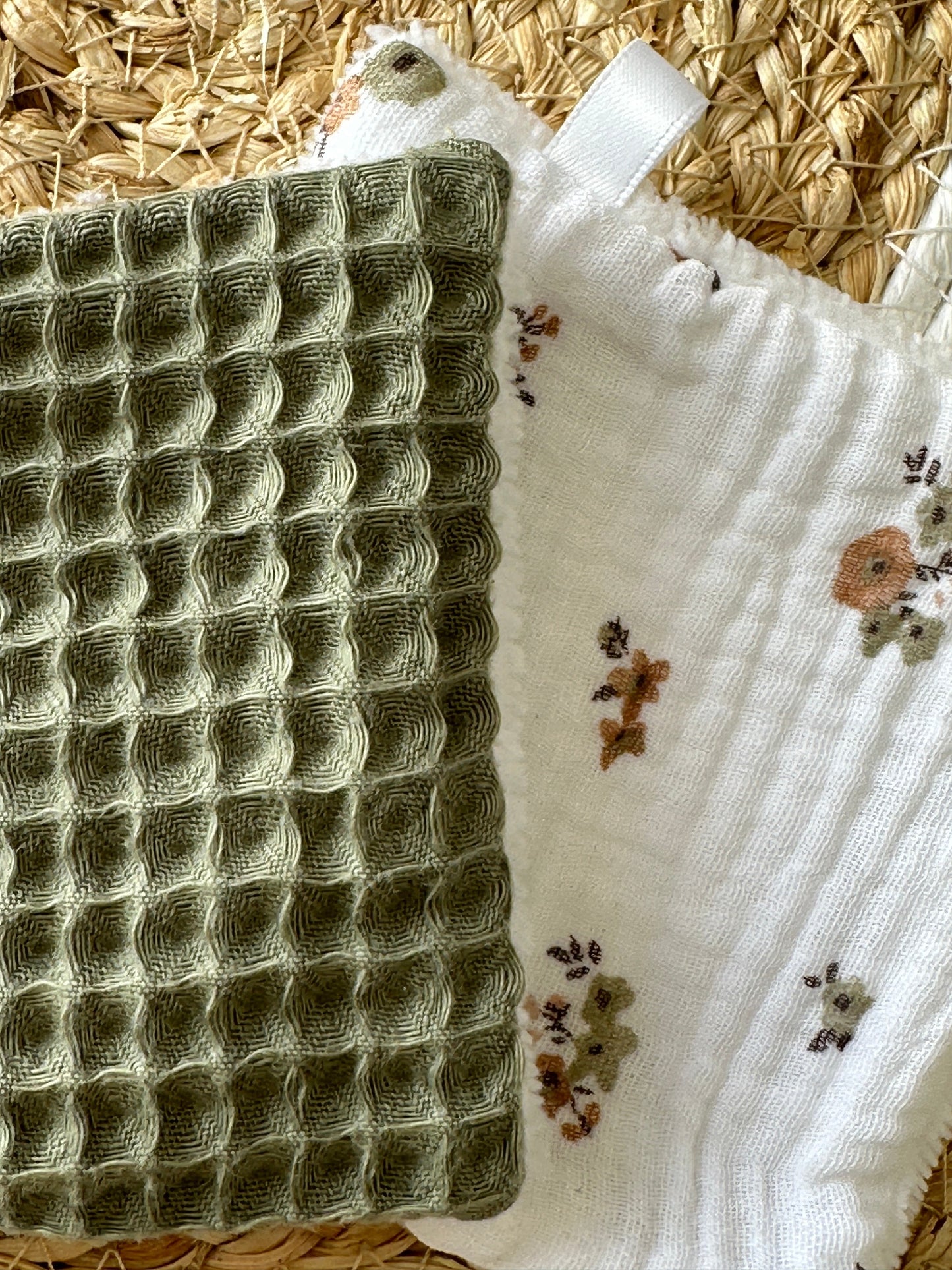 Lingettes lavables et réutilisables + panière